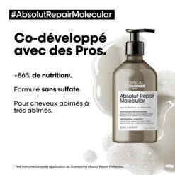 Shampooing Absolut Repair Molecular L'Oréal Professionnel 500 Ml -Produits de Coiffure Soldes Magasin 500 2 26140.1694081967
