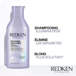 Shampoing Blondage High Bright Redken 300ml -Produits de Coiffure Soldes Magasin high bright shp 1 12856.1694764482